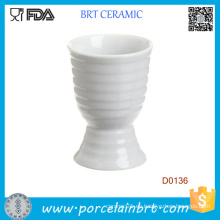 Copa de huevo desechable de porcelana raya blanca